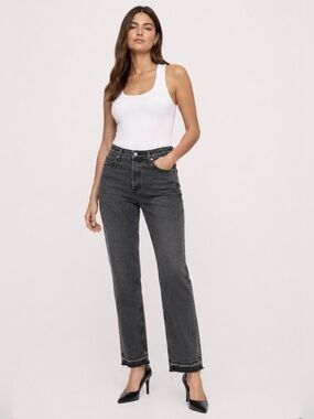 Banana Republic Charcoal Gray Straight-Leg Jeans | Size 32